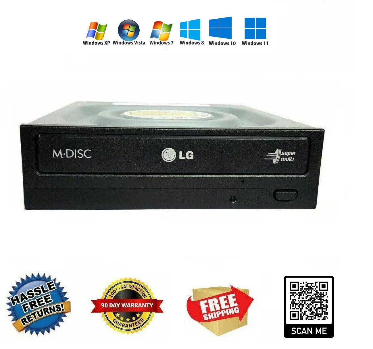 LG Internal SATA 24x DVD CD +/-R & RW DL Disc Burner Re-Writer Drive OEM Bulk🔥