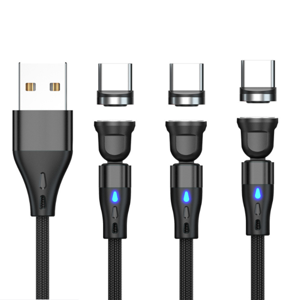 3 PACK Magnetic Phone Charger Type C Cable 540°Rotate For Samsung Galaxy S22 S21