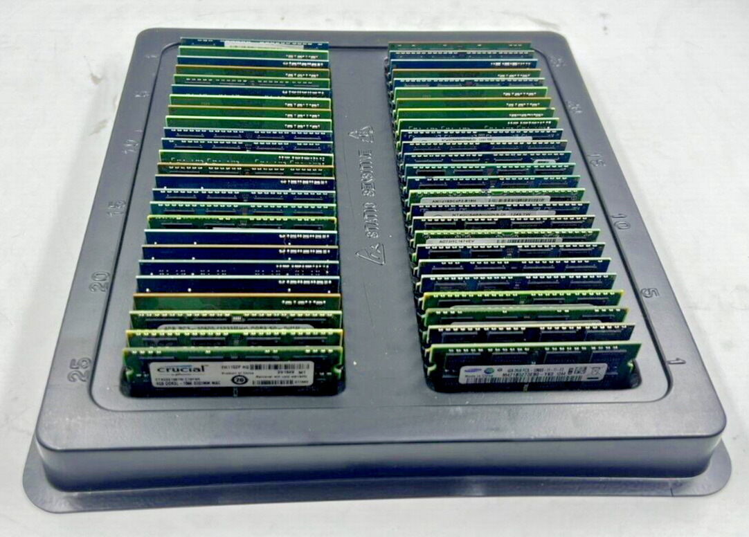 Lot of 50 - 4GB PC3 DDR3 Mixed Speeds Laptop RAM Mix Brand TESTED