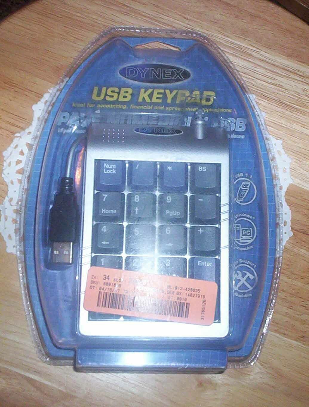 USB Keypad by Dynex - 19 Keys - New in Package/Old Store Stock