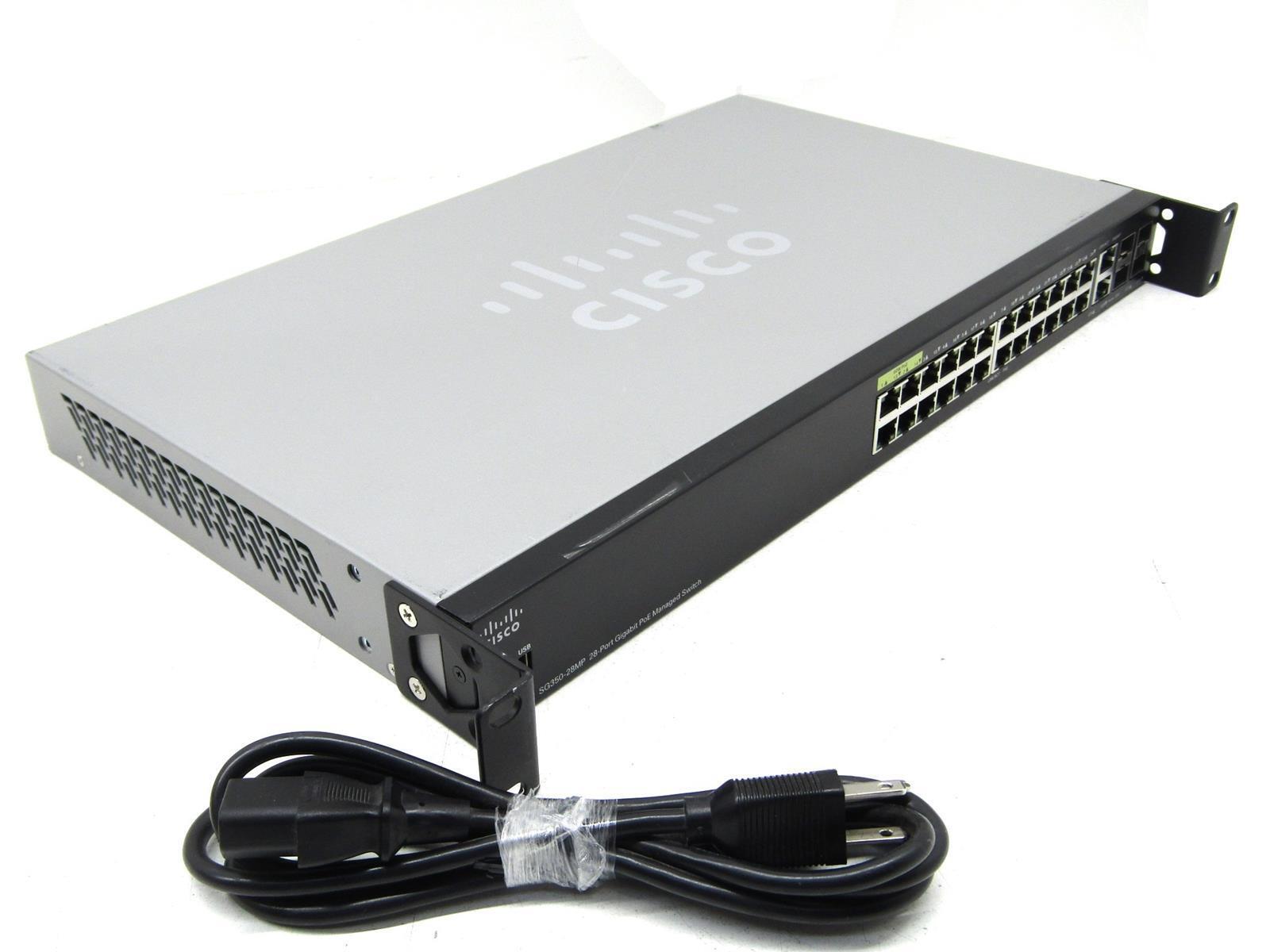 Cisco 350 Series SG350-28MP-K9 V04 26-Port Fully Managed Switch | 24x PoE Ports