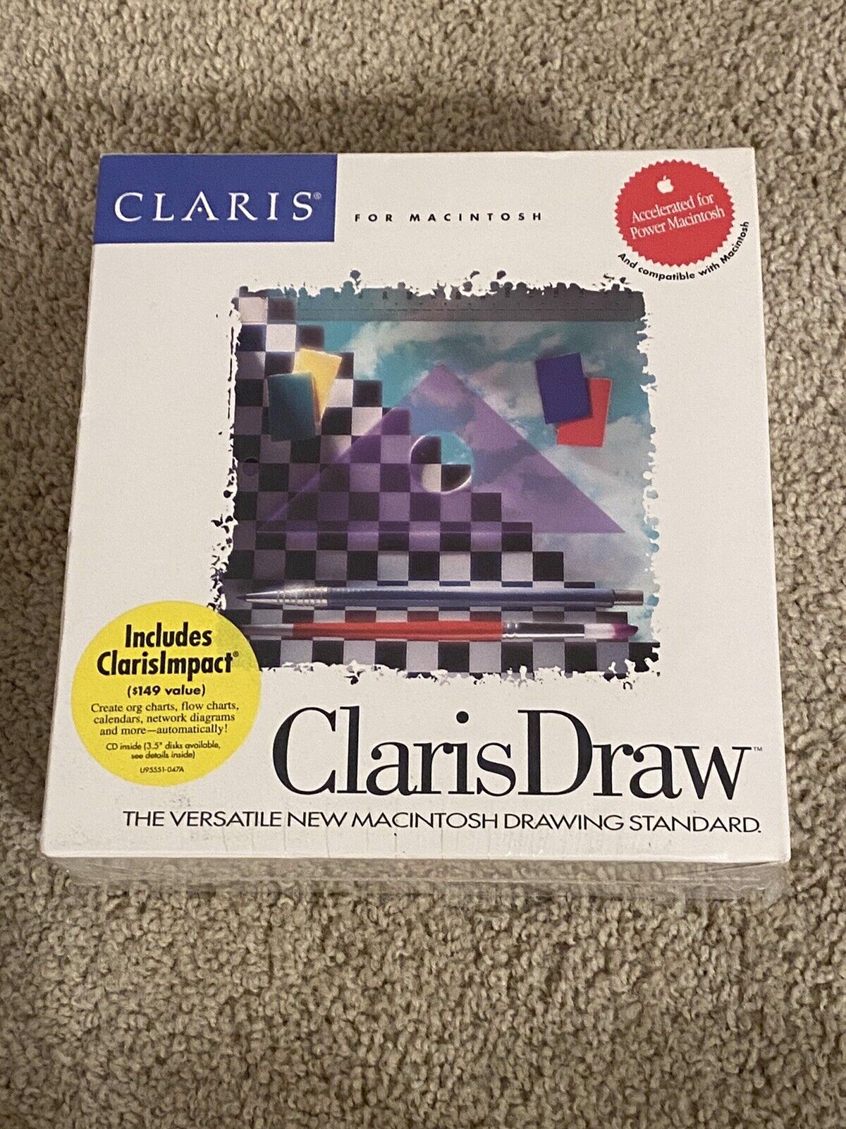 Claris Draw for Macintosh 864100U English Version (1994) Brand New In Box