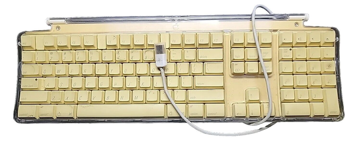 Vintage Genuine Apple Wired White Keyboard & Mouse