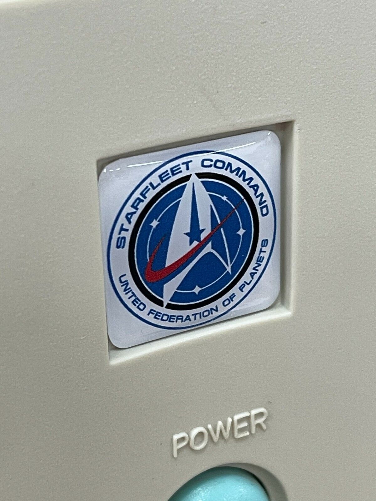 Custom Star Trek Starfleet / Federation Computer Case Badge 1x1 DOMED Sticker