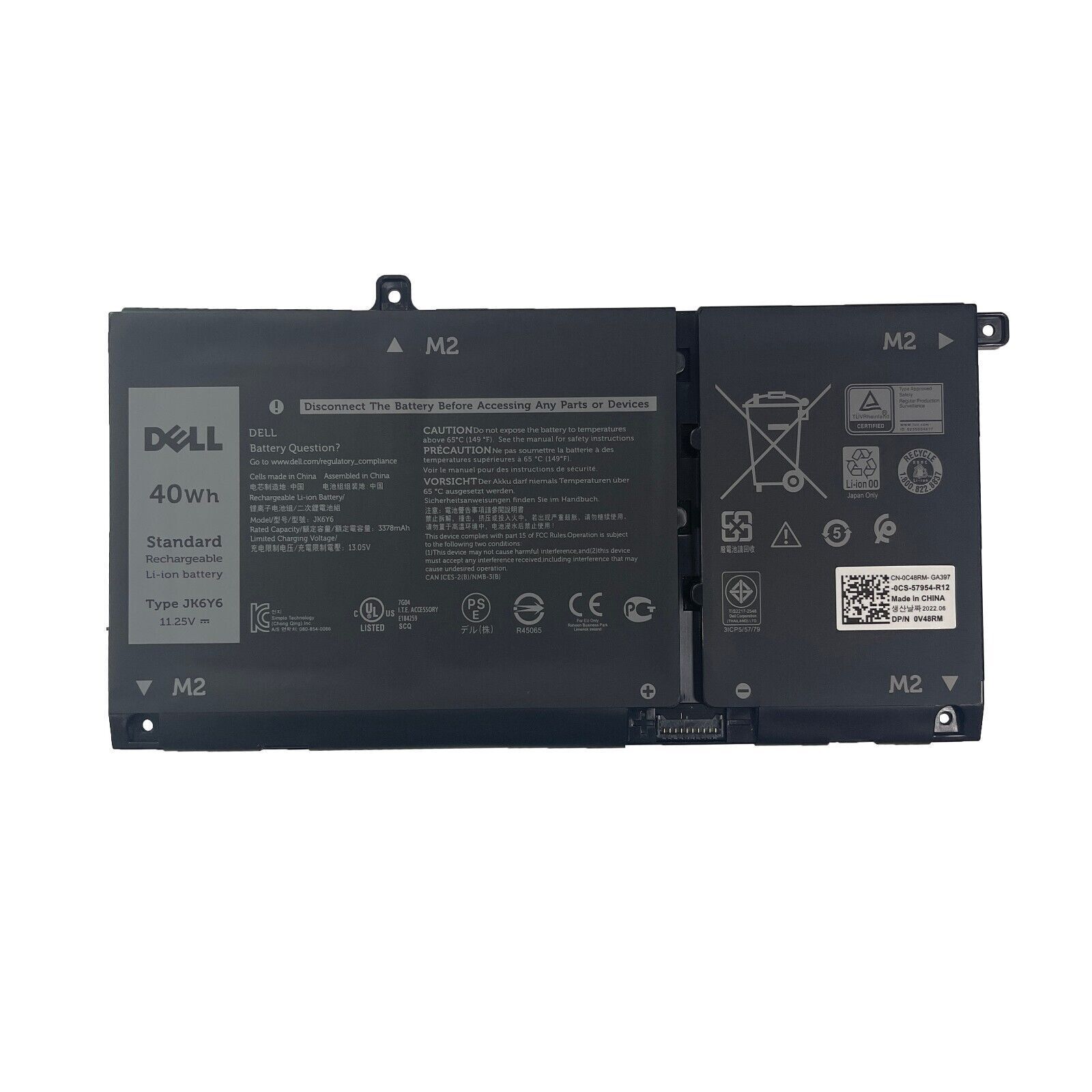 Genuine JK6Y6 Battery For Dell Inspiron 5400 5406 7405 2-in-1 Latitude 3410 3510