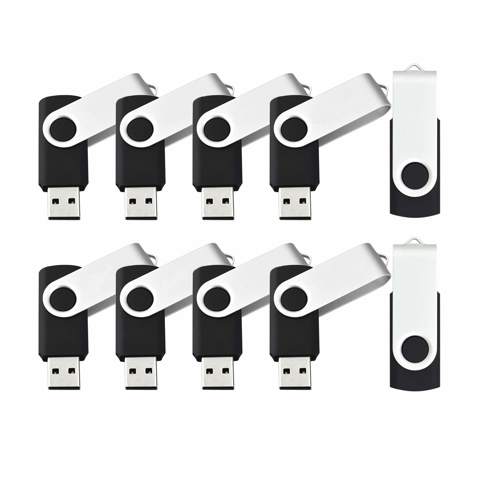 Wholesale 1/10/100pcs USB 2.0 8GB Metal Swivel USB Flash Drives Memory Stick Pen