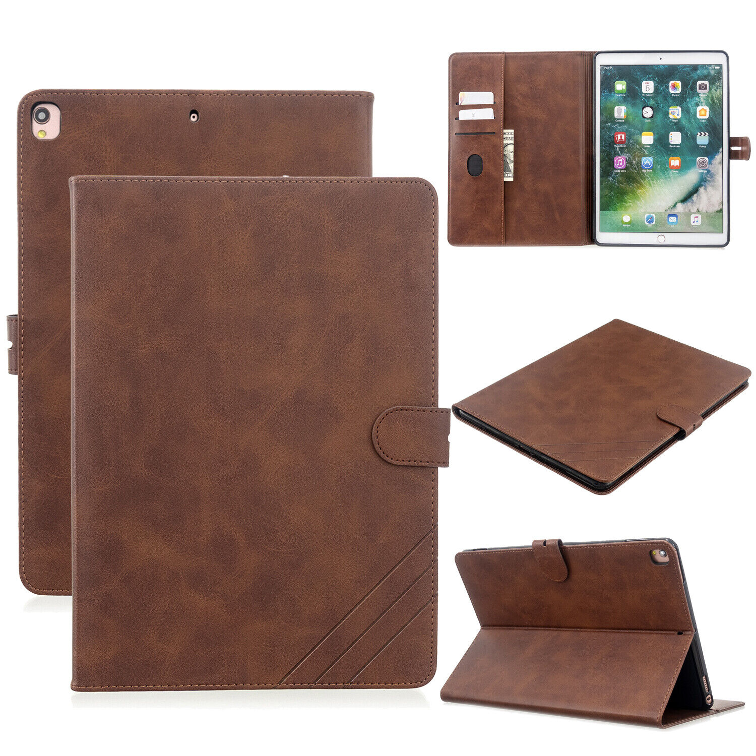 Retro Leather Stand Smart Case Cover For iPad 10.2