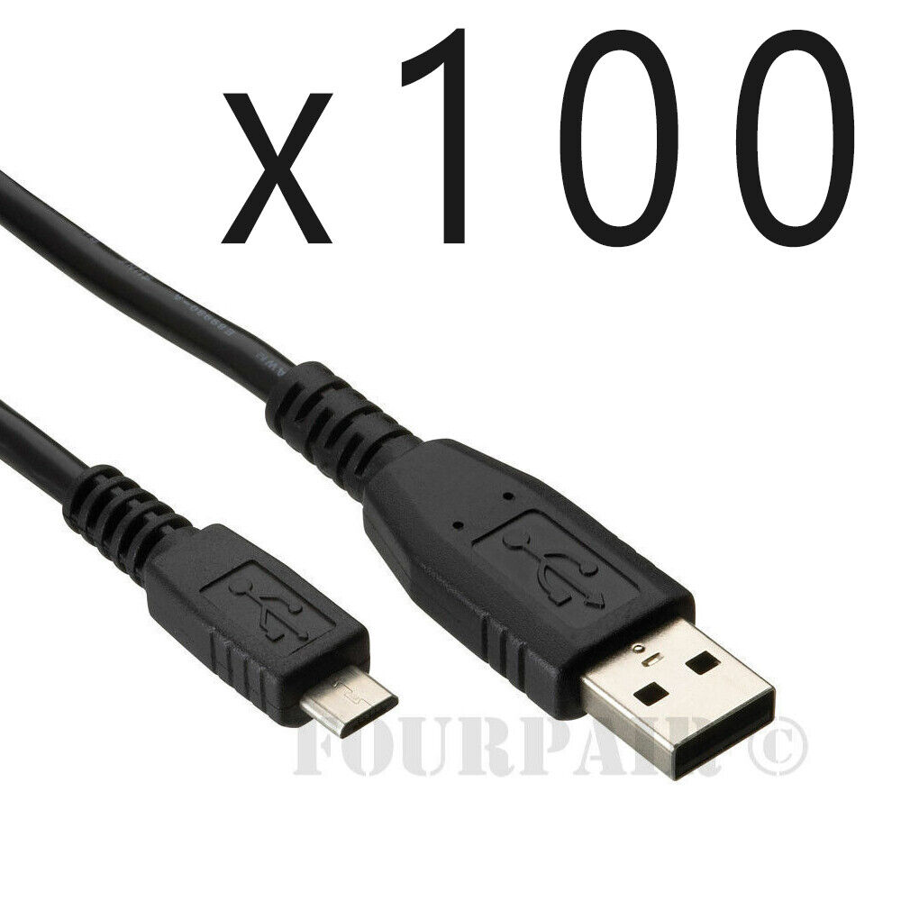 100 Pack 1.5ft 18in USB 2.0 A Male to Micro B 5pin Data Sync Charger Cable Cord