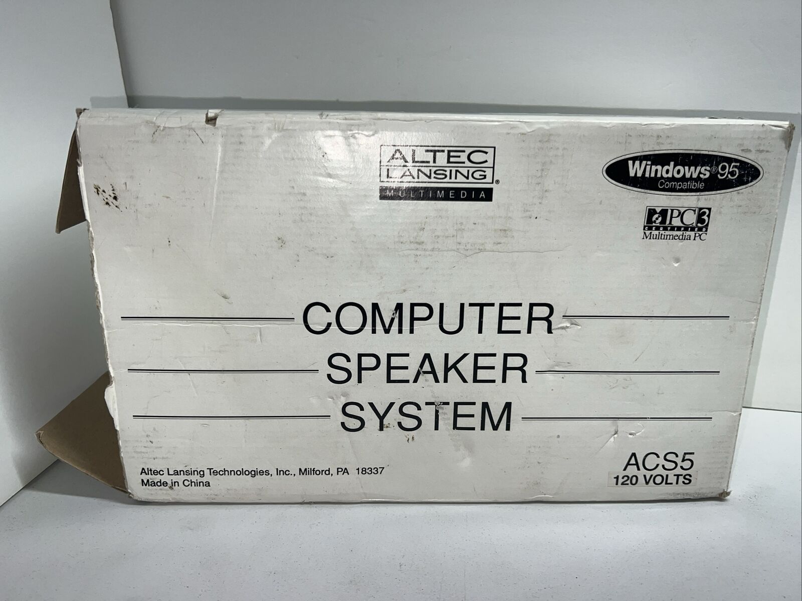 Altec Lansing Computer Speaker System ACS5 PC Multimedia Speakers Vtg Opened Box