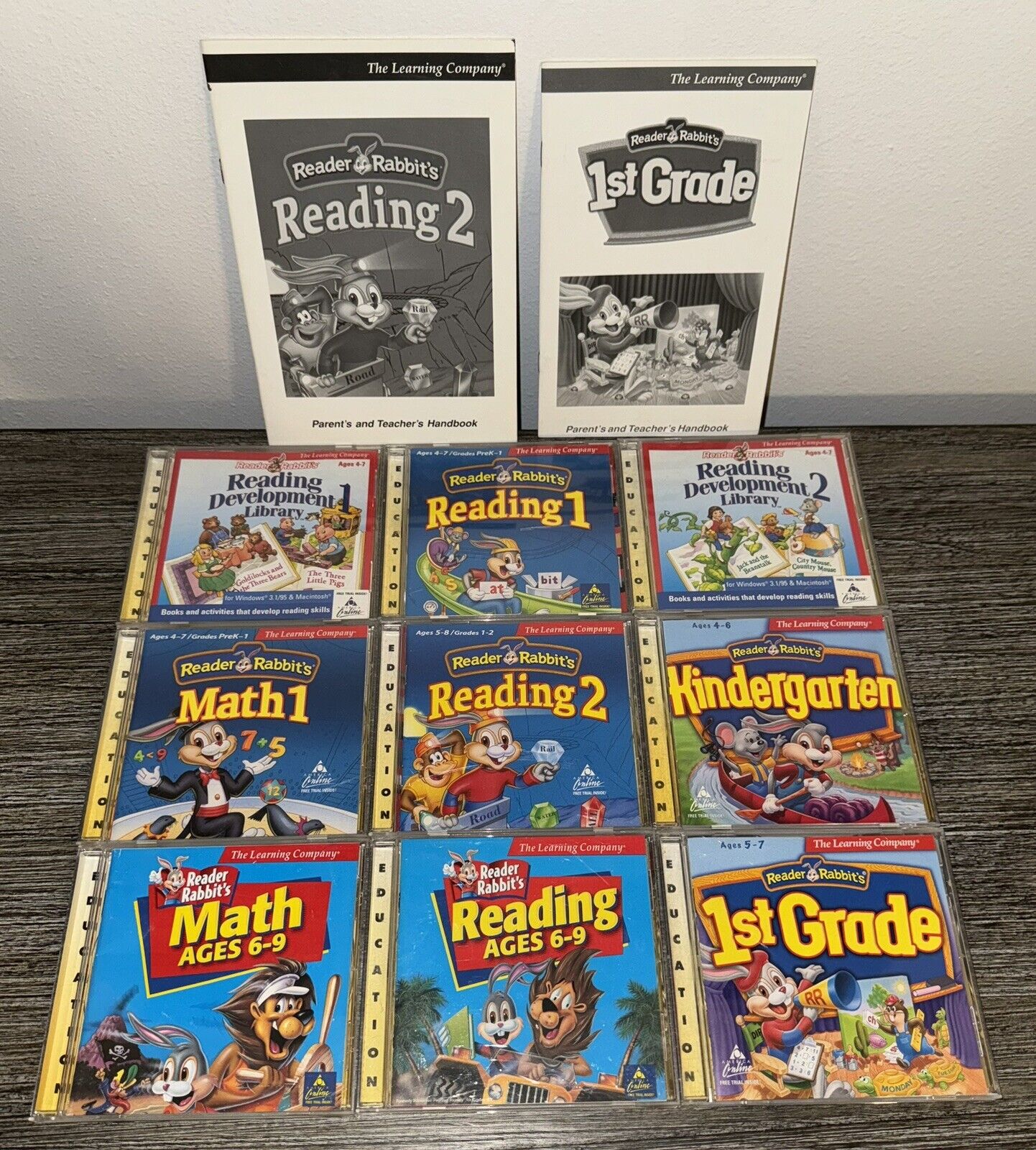 The Learning Company Reader Rabbit’s Age 4-9 Lot Of 9 Math Reading PC UNTESTED