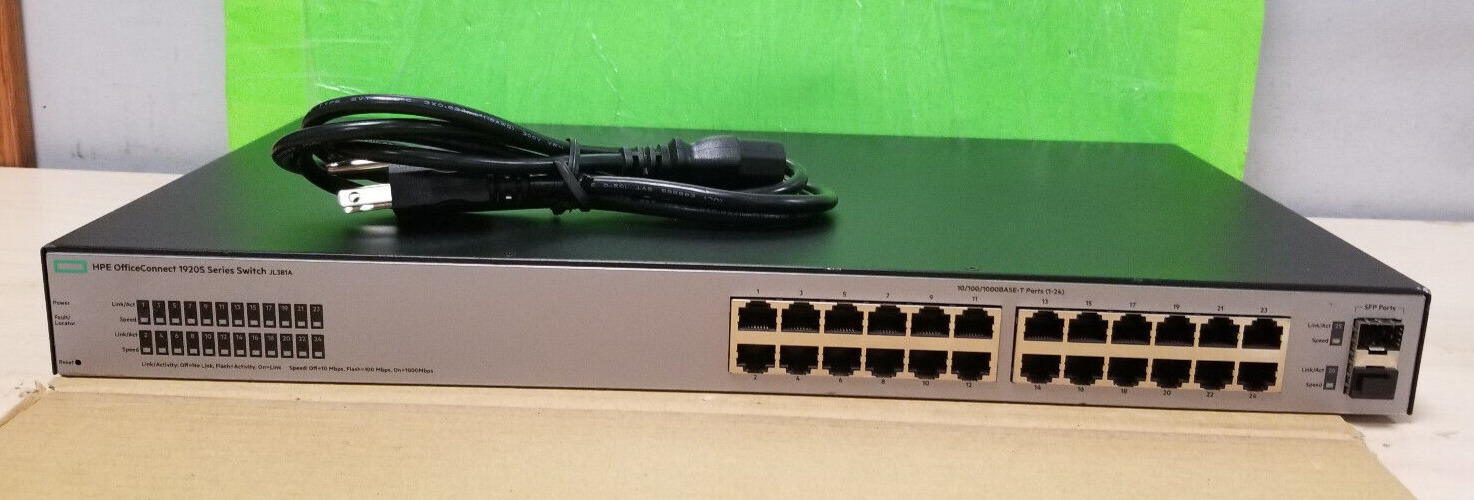 HP JL381A OFFICECONNECT 1920S 24G 2SFP SWITCH NO RACK EARS #J1996