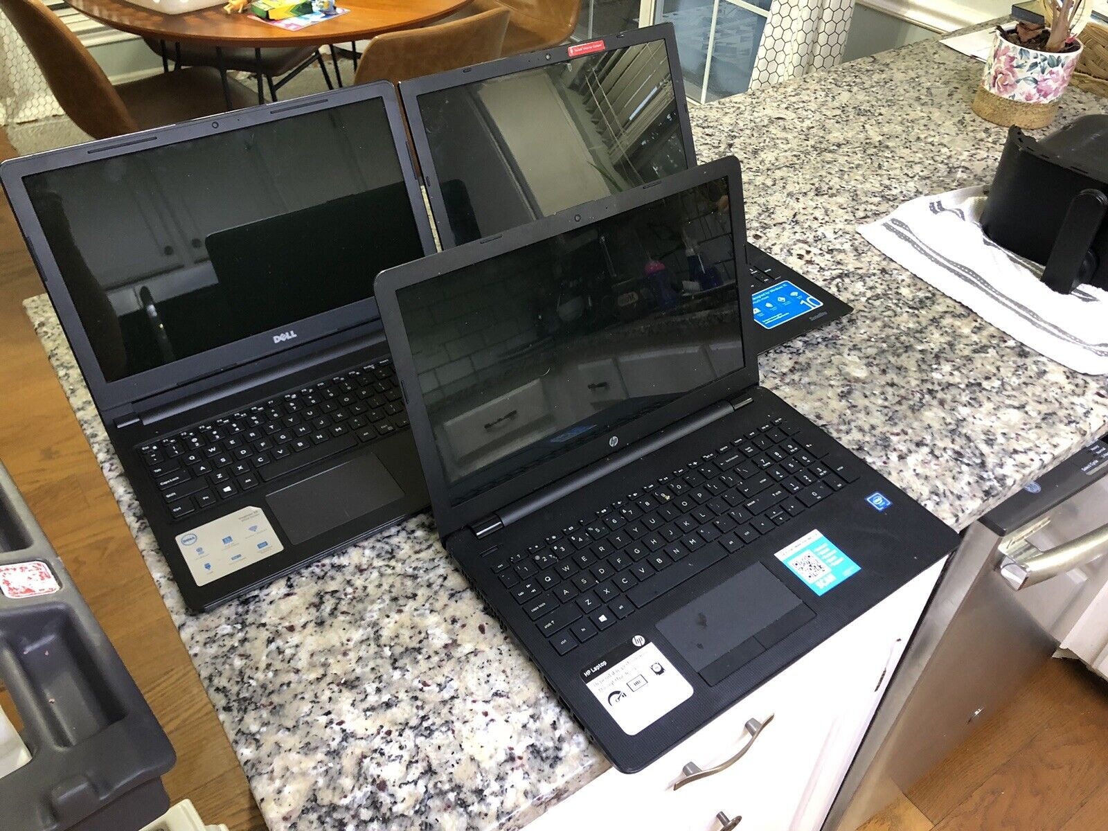 Laptop Lot Of 3 HP, Dell, Toshiba untested, as is, no chargers, parts only)