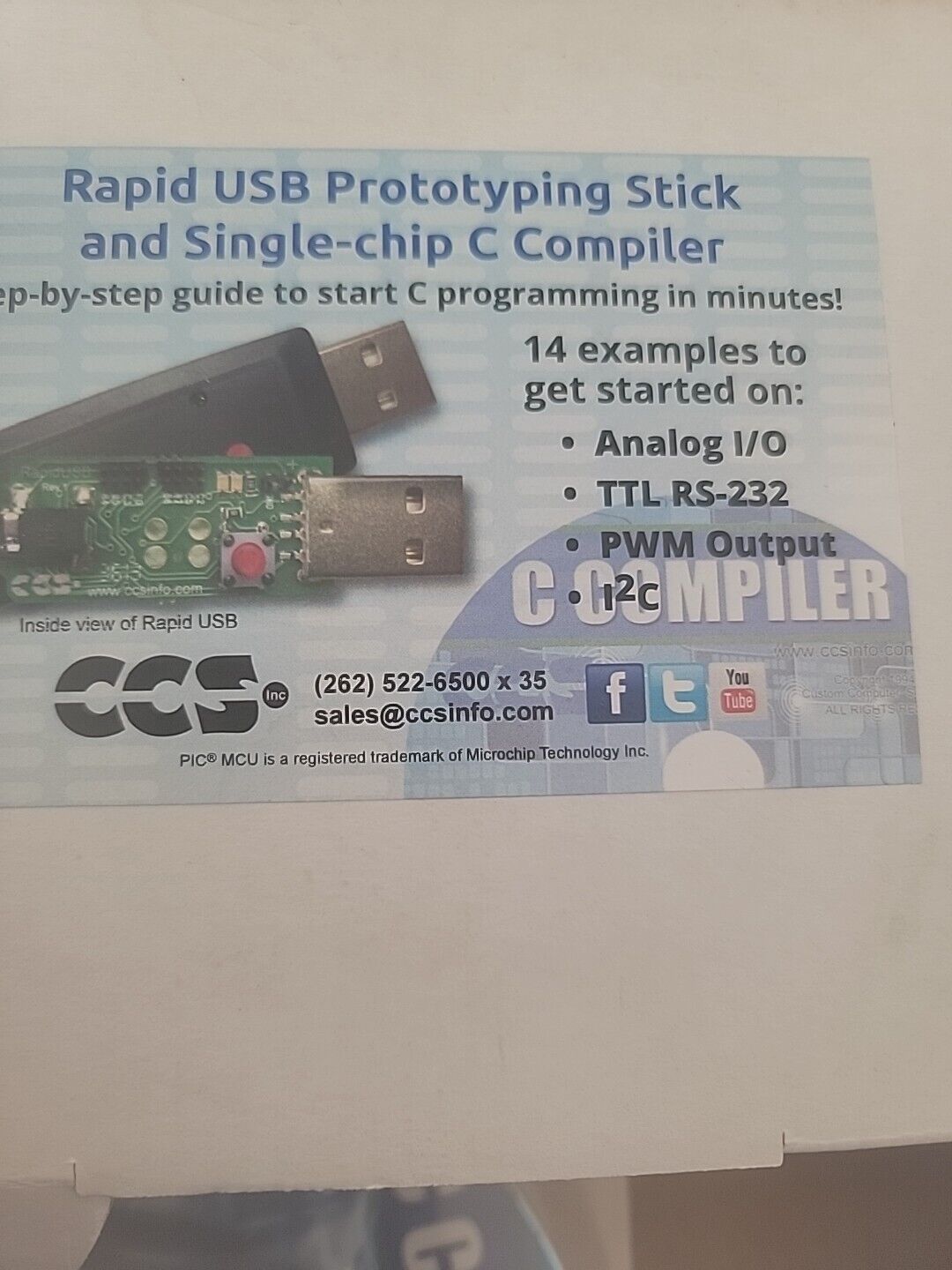 New Rapid USB Prototyping Stick And Complier With Disc Analog TTL Rs-232 PWM Out