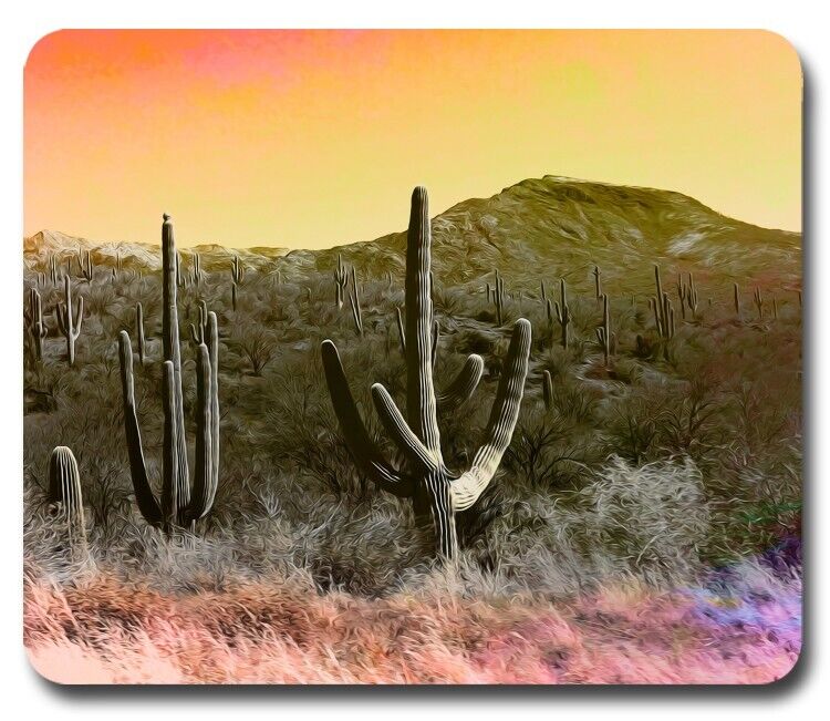 Desert Cactus at Dawn Wild West ~ Mouse Pad / PC Mousepad ~ Outdoor Nature Gift