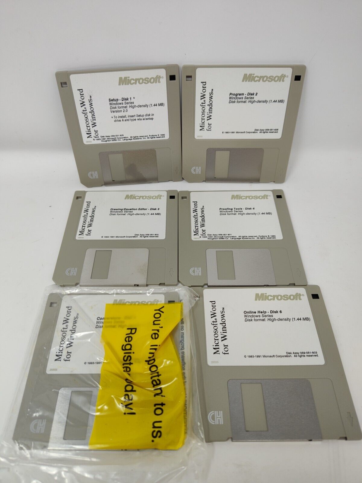 Vintage Software: Microsoft Word 1983-1991 for Windows, 6 Disk set