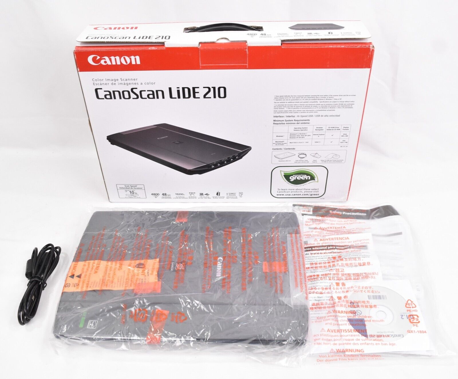 Canon CanoScan LiDE 210 Flatbed Color Image Scanner No Stand