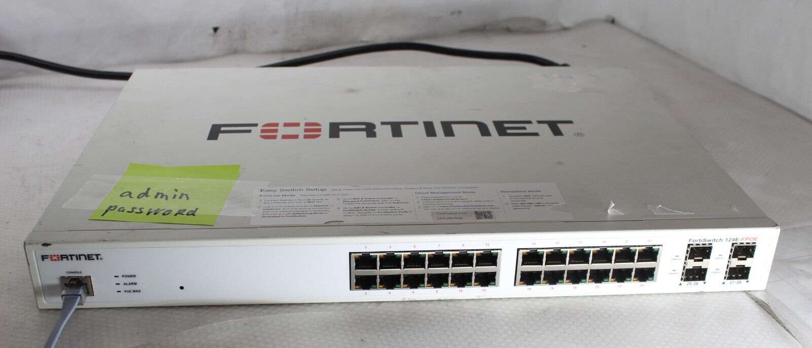 Fortinet FortiSwitch FS-124E-FPOE 24-Port 1GbE PoE & 4-SFP ports Ethernet Switch
