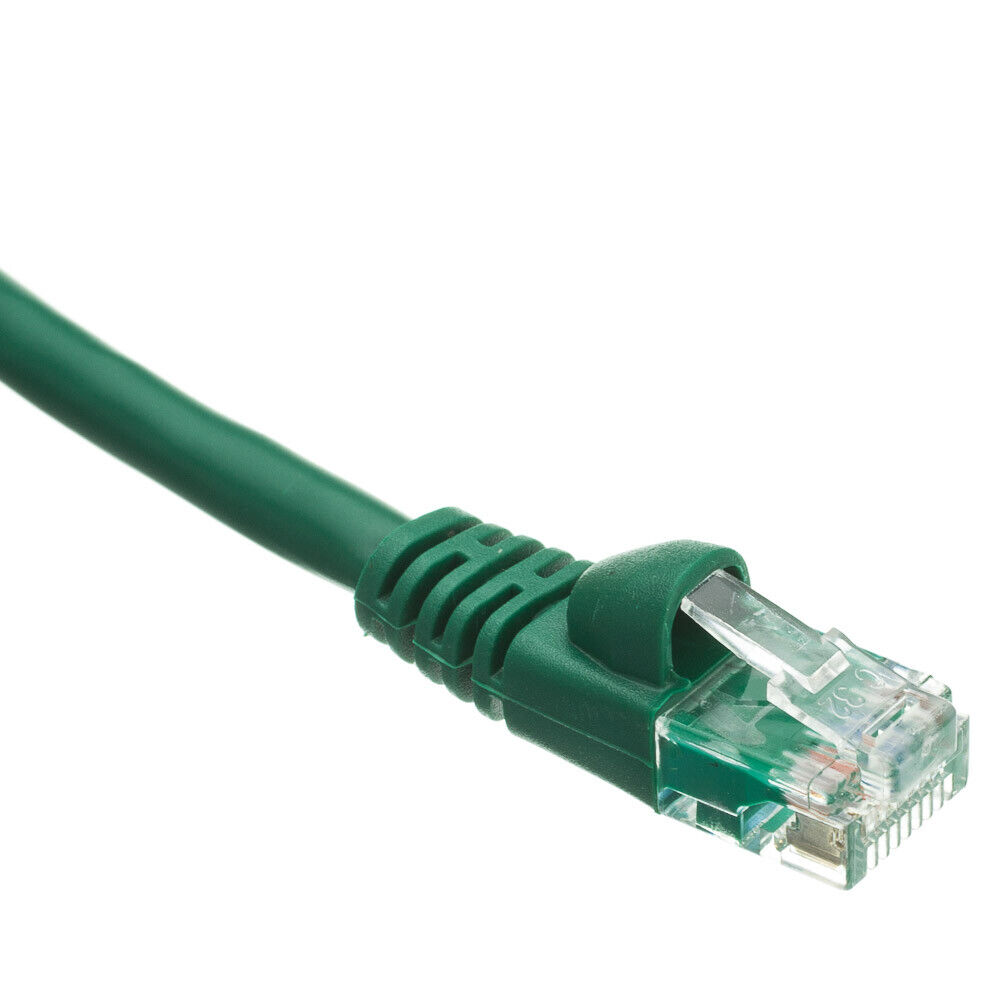 Case of 100 Cables Snagless 3 Foot Cat5e Green Network Ethernet Patch Cable