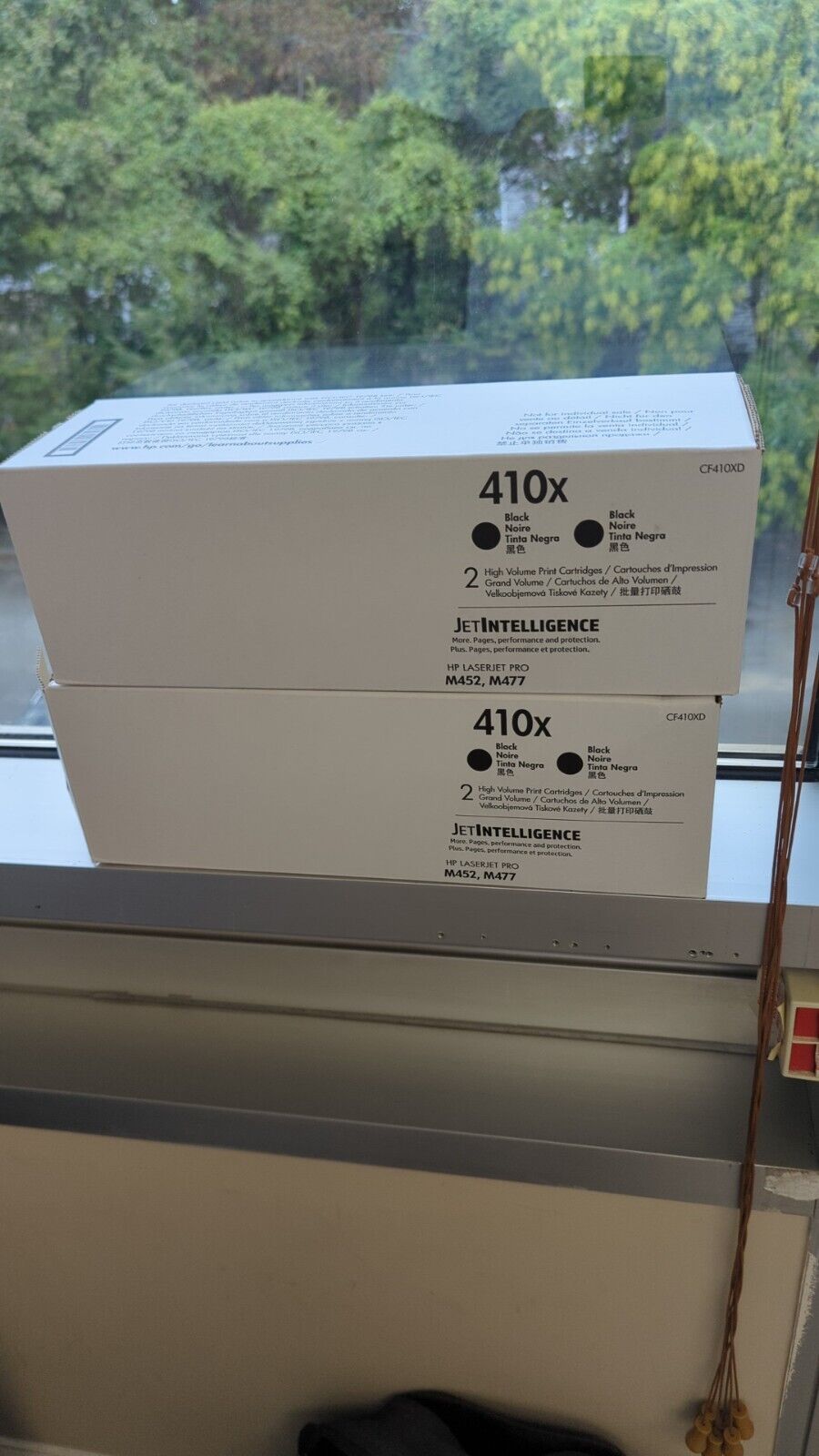 HP 410X (CF410XC) Black Toner Cartridge (2 Pack) - One Of The Boxes Opened