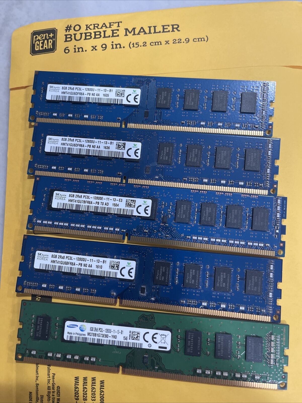 Lot Of (5) 8GB DDR3L-1600HMZ UDIMM PC-12800 Desktop Memory RAM 1.35V