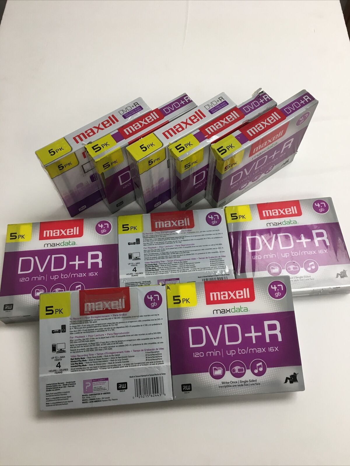 50 Maxell DVD + R Data 4.7 GB, with Ali Jewel Cases,  5/packs  (Lots of 10)