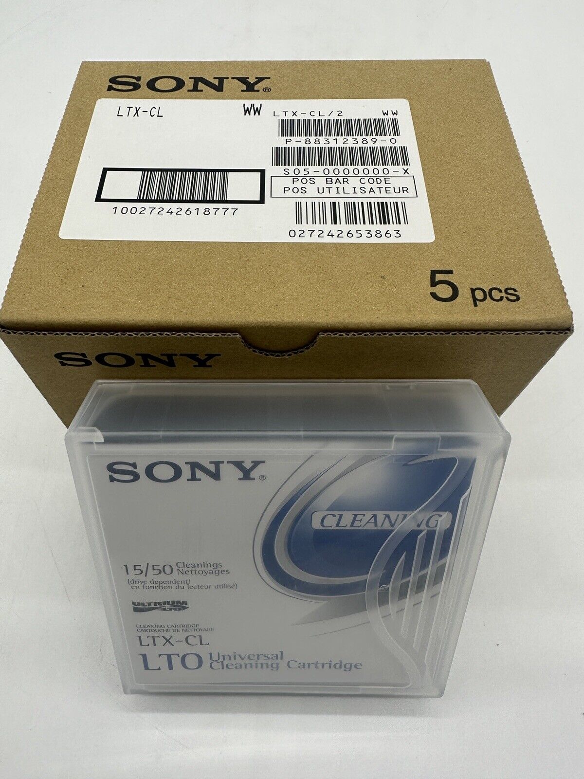 Box of 5  SONY LTX-CL Cleaning Cartridges *NEW*