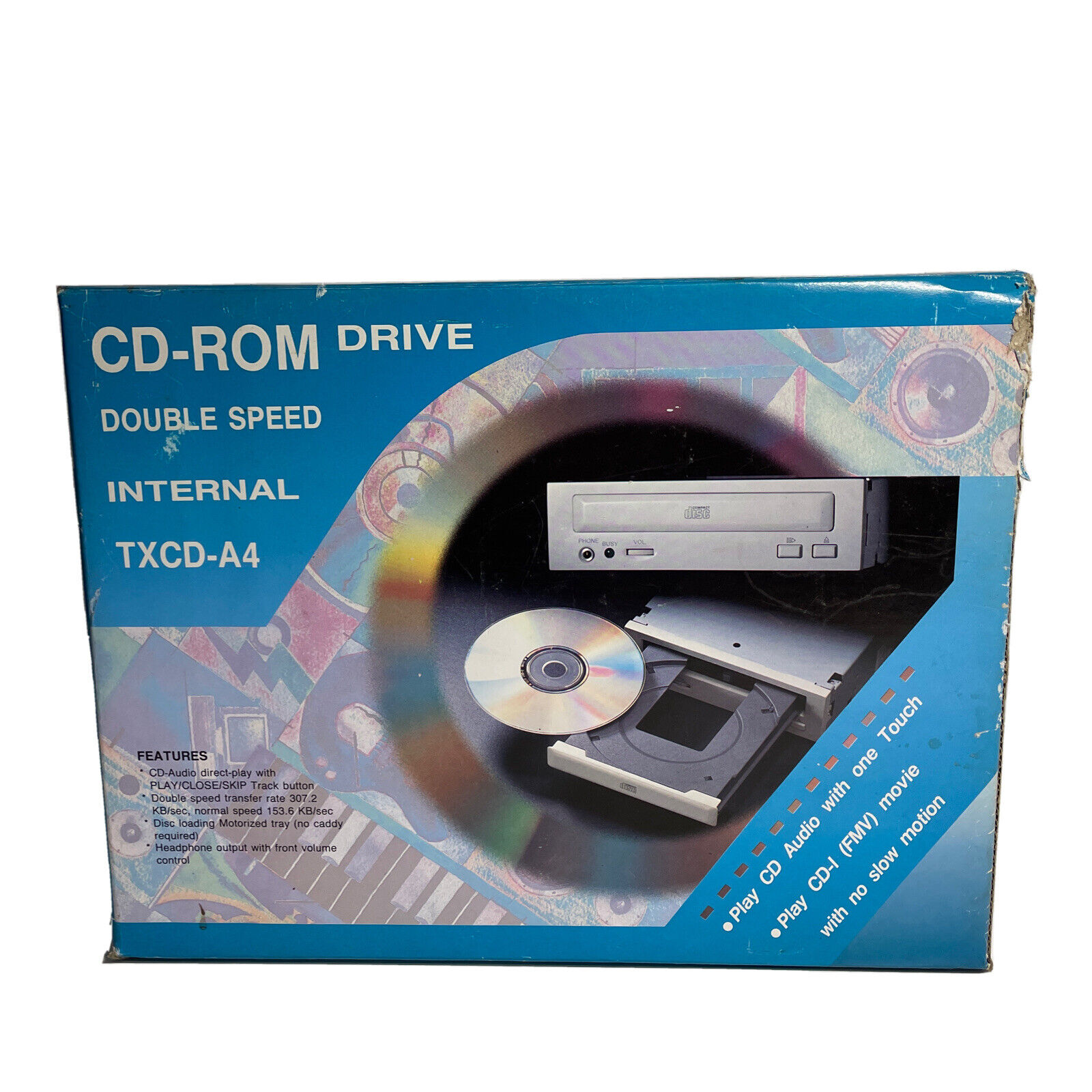OLD VINTAGE CD ROM DRIVE DOUBLE SPEED TXCD-A4 new sealed