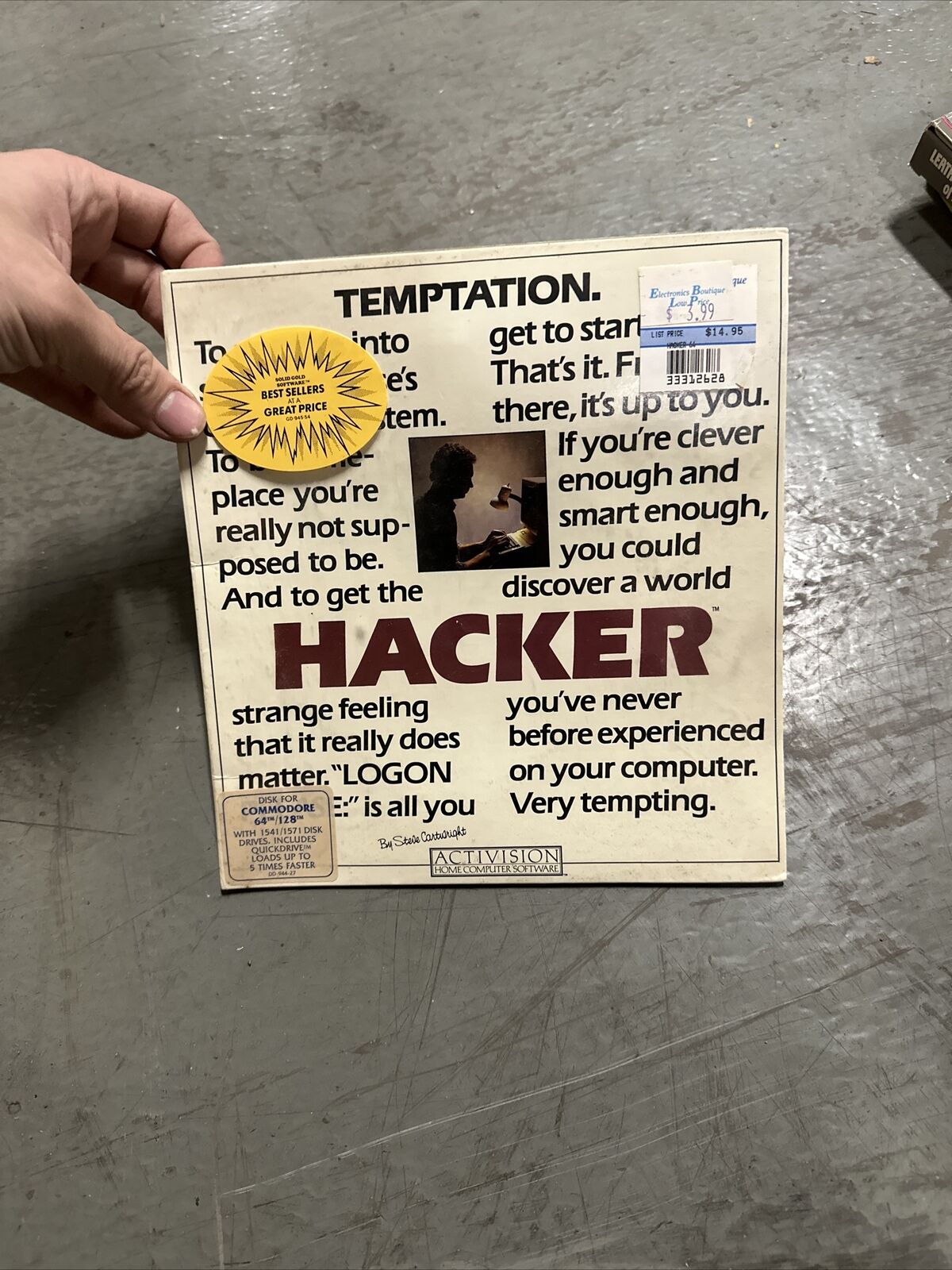 Hacker IBM/Tandy Computer Game Activision  1985 Vintage 5.25” Floppy