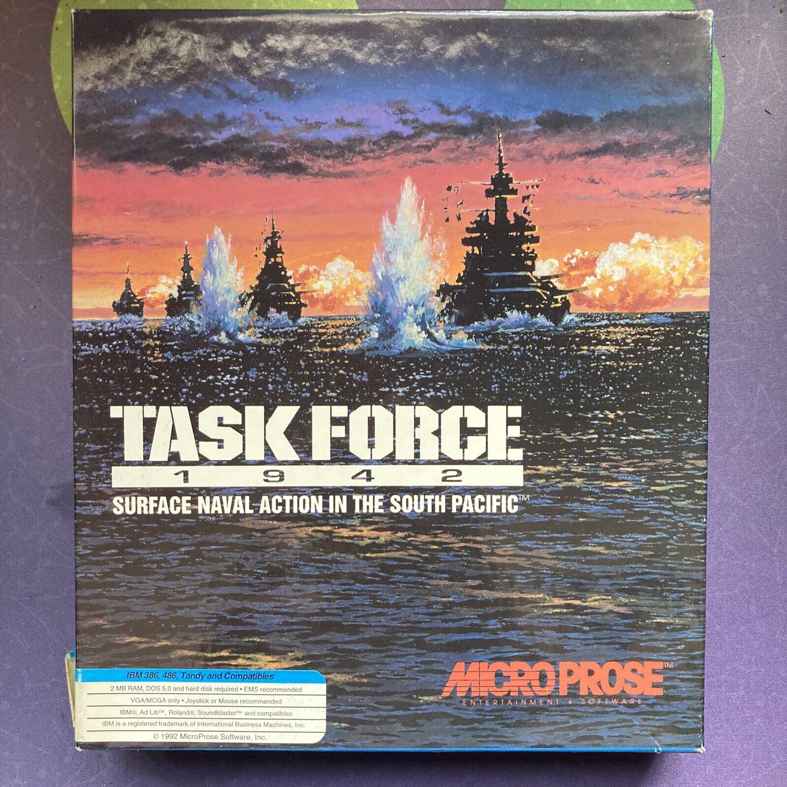 Task Force 1942 Surface Naval Action South Pacific Micro Prose for IBM CIB