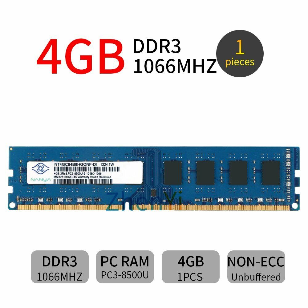 For NANYA 32GB 16GB 8GB 4GB DDR3 PC3-8500U 1066MHz 240Pin Desktop Memory LOT BT