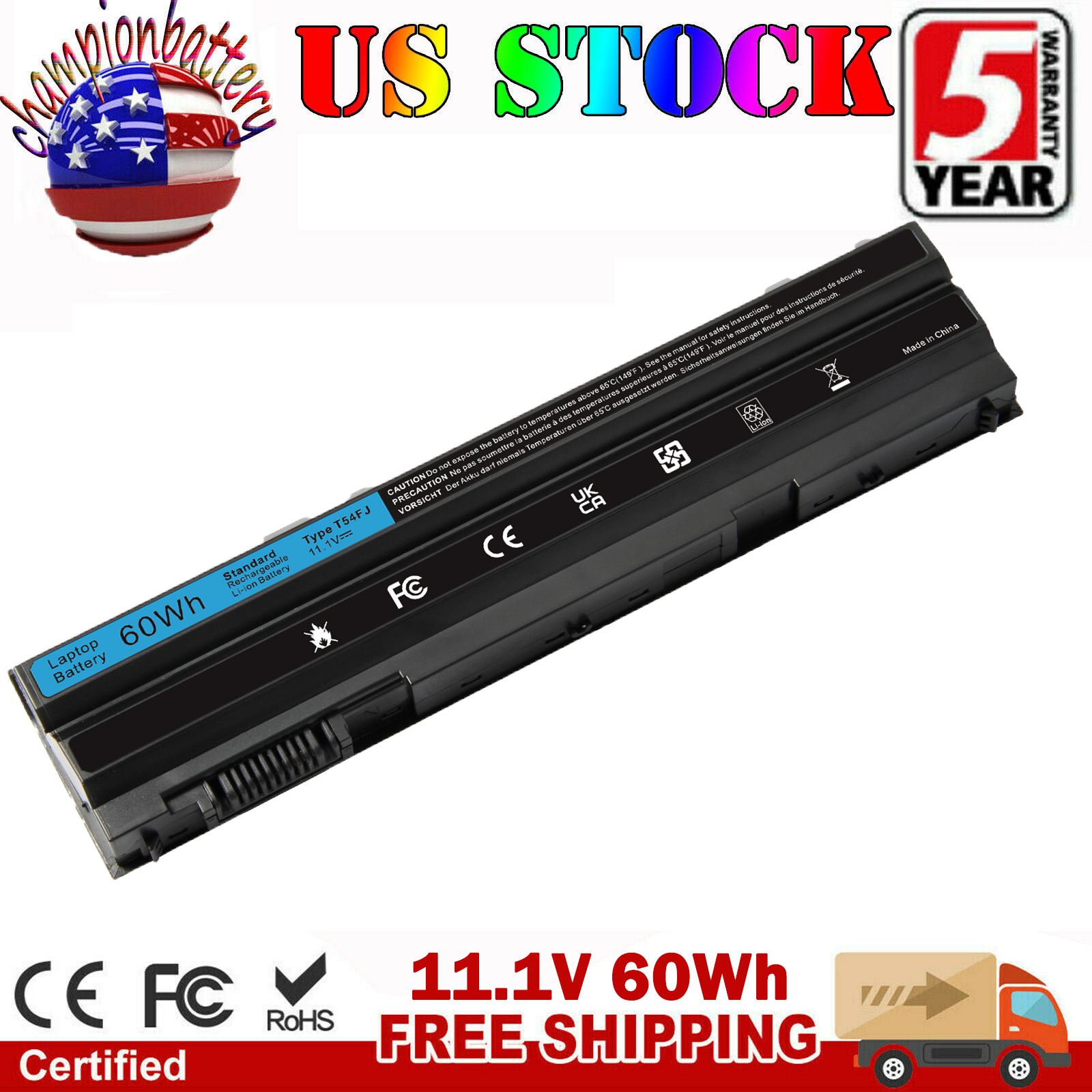 6cell Laptop Battery for Dell Inspiron 5520 5720 7720 17r 15r 7520 04NW9 Battery