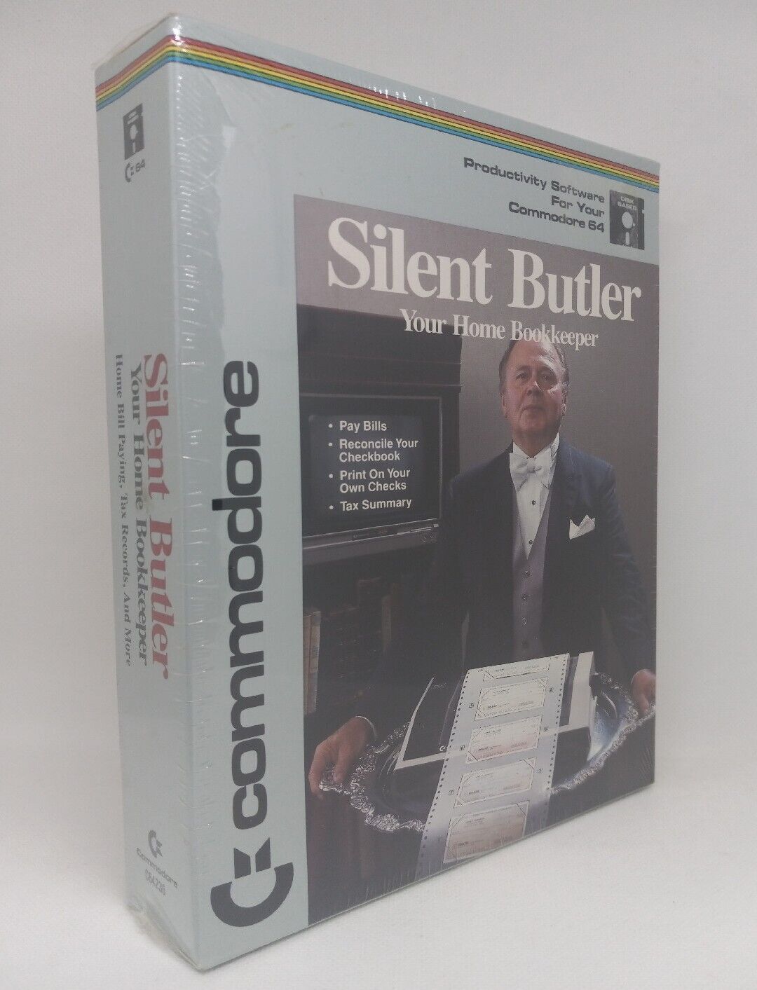 Commodore 64 - Silent Butler: Your Home Bookkeeper * Brand New & Sealed VTG 1984