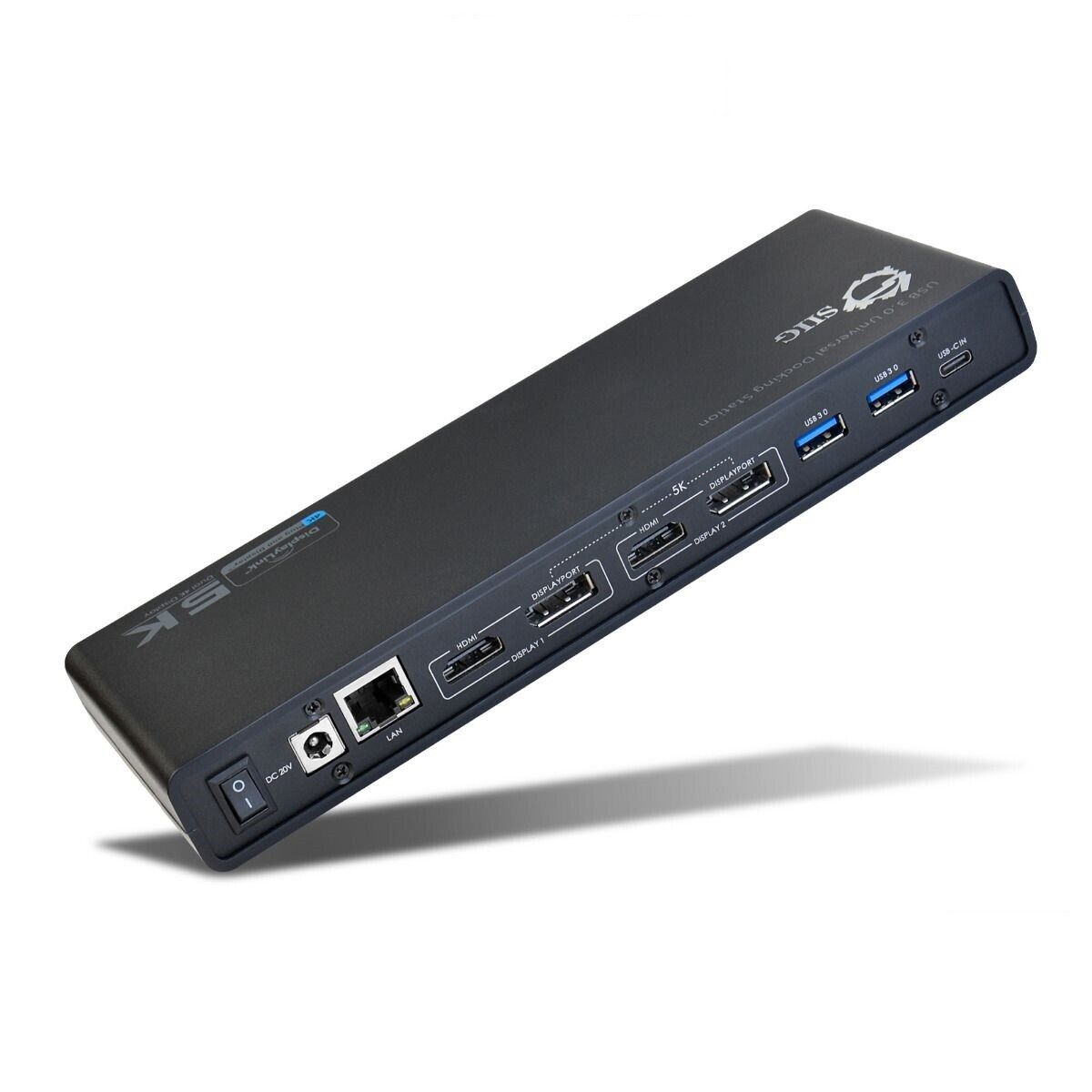 SIIG USB-C 4K Dual Video Docking Station, Single 5K Display, w/ HDMI/USB3.0/RJ45