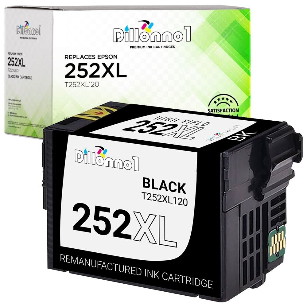 Replacement Ink Cartridge for Epson T252XL 252XL T252 WorkForce 3620 3640 7110 +