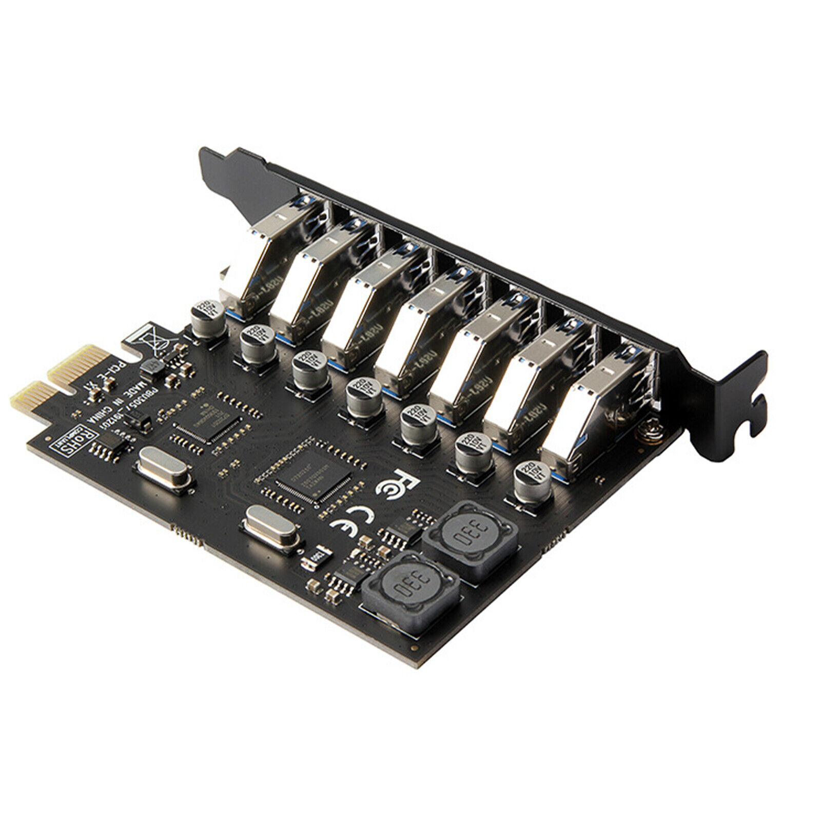 PCI-E Express To USB 3.0 Expansion Card Adapter 7 Ports Hub External Controller