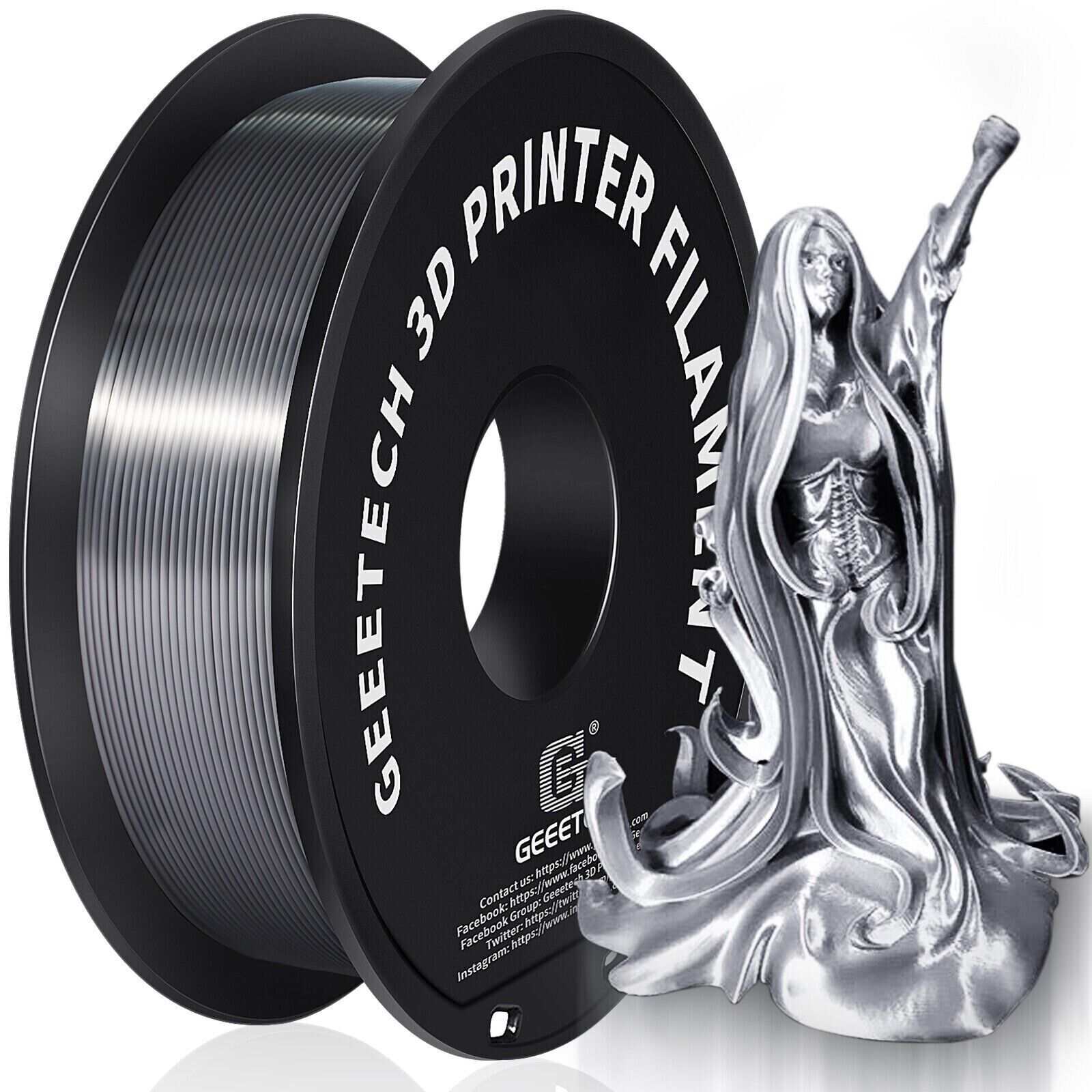 Geeetech Silk PLA 3D Printer Filament 1kg 1.75mm PLA Silk Silver High Quality