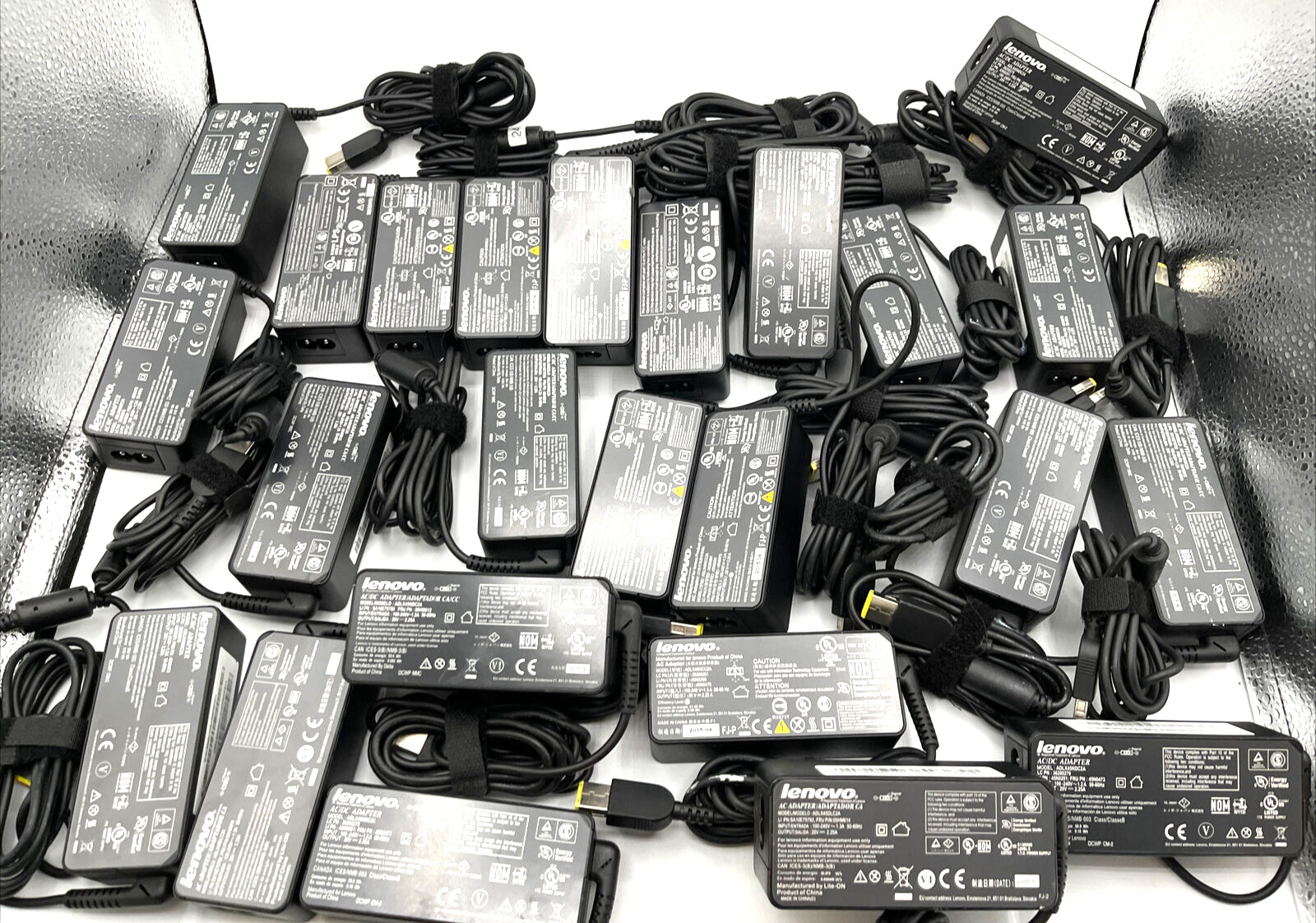 Lot of 25 Lenovo AC Power Adapters - NO POWER CORD ENDS - Mixed Lot ADLX45NLC2A