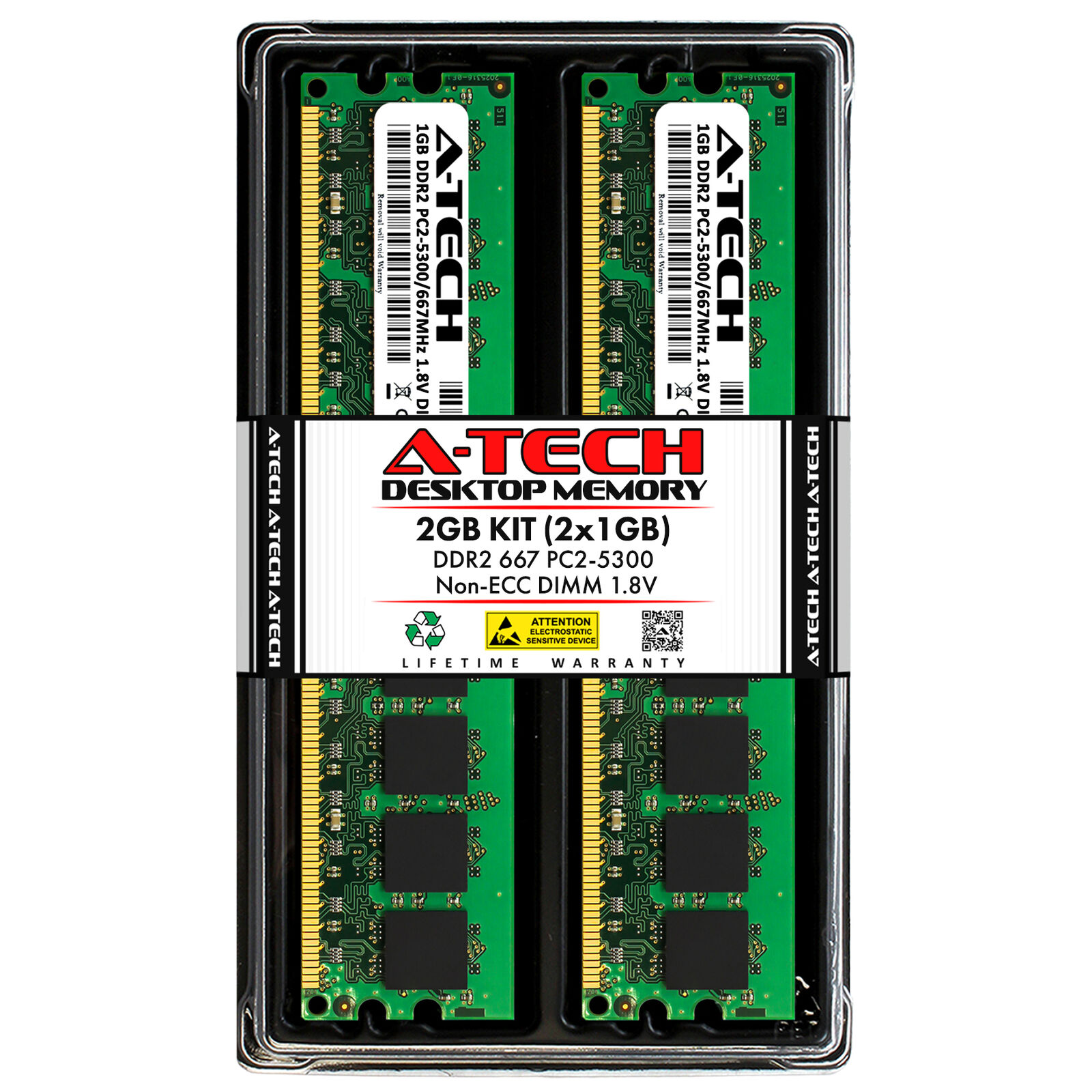 2GB 2x1GB PC2-5300U Dell Inspiron 530 531 531S Memory RAM