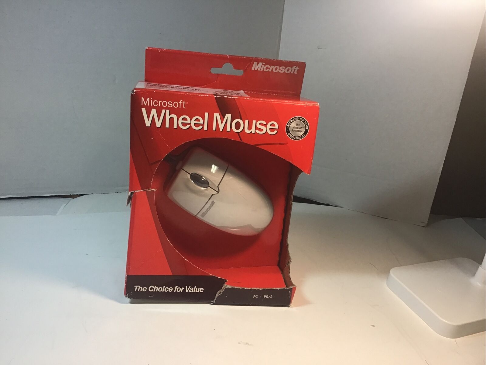 NEW Vintage Retail Package Microsoft 1.0 PS/2 Wheel Mouse