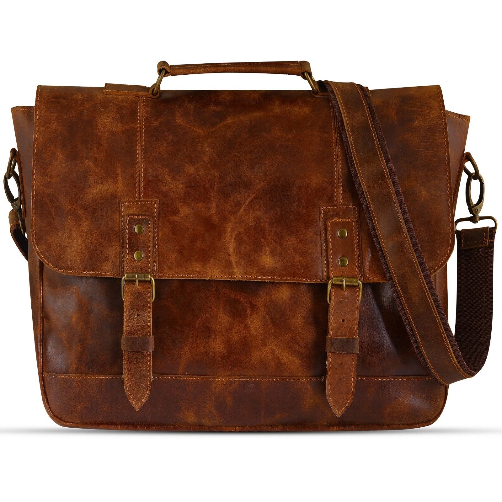 Leather laptop bag leather messenger bag leather briefcase crossbody bag