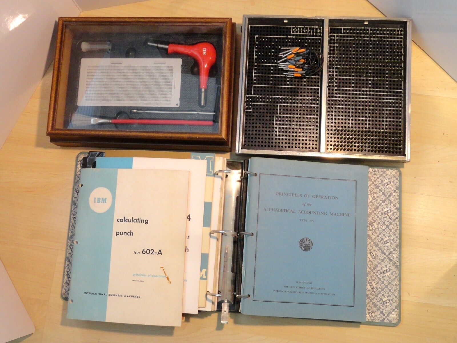 RARE IBM Accounting System Collection Plugboard, tools, and manuals 1950