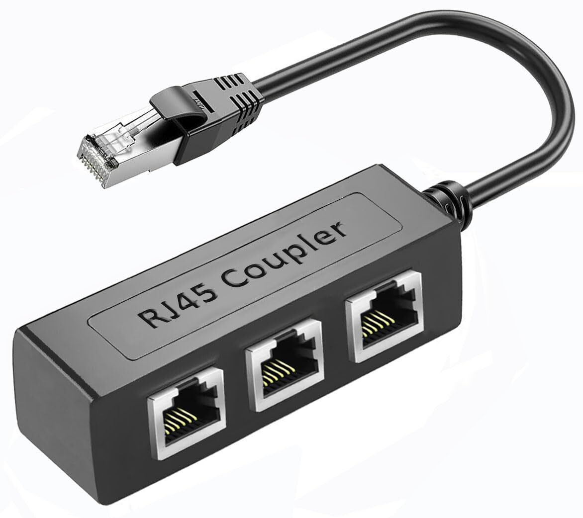 RJ45 Ethernet Splitter 1 to 3 Network Adapter RJ45 1 Male to 3 Female LAN Eth...