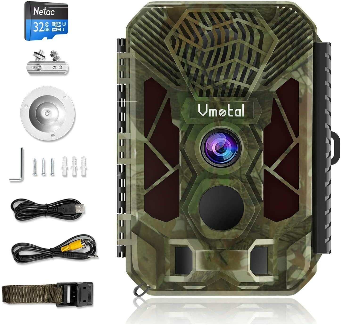 Vmotal Trail Camera 20MP 2.7K Night Vision Game Waterproof Camouflage 