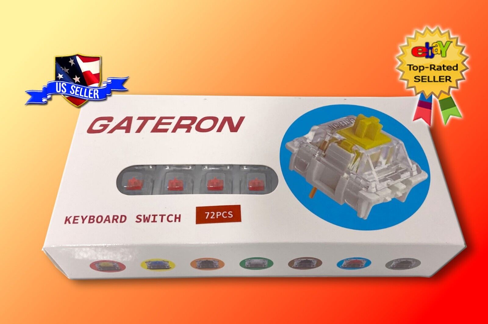 kutethy Gateron G Red Pro Switches Pre-lubed 3pin RGB SMD Linear (72 Pcs Red)