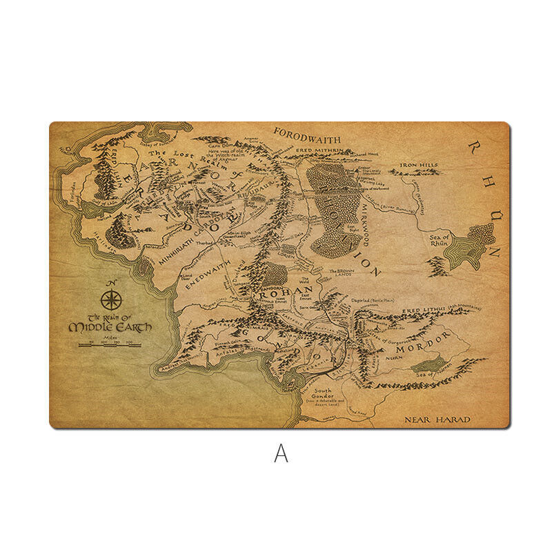 The Lord of the Rings Map Themed Playmat Mouse pad Computer Desk Mat