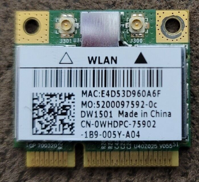 Dell Wireless WLAN 1501 Half Mini-Card Driver Pre-owned