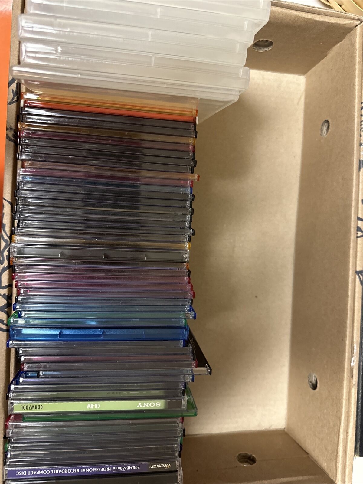61 COUNT  FULL SIZE  EMPTY  CD JEWEL CASES Various Colors And Types