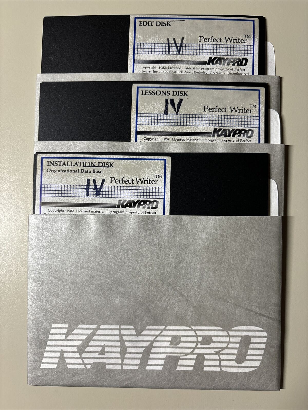 Vintage 1982 KAYPRO IV Perfect Writer Software 5.25” Floppy Disks VHTF