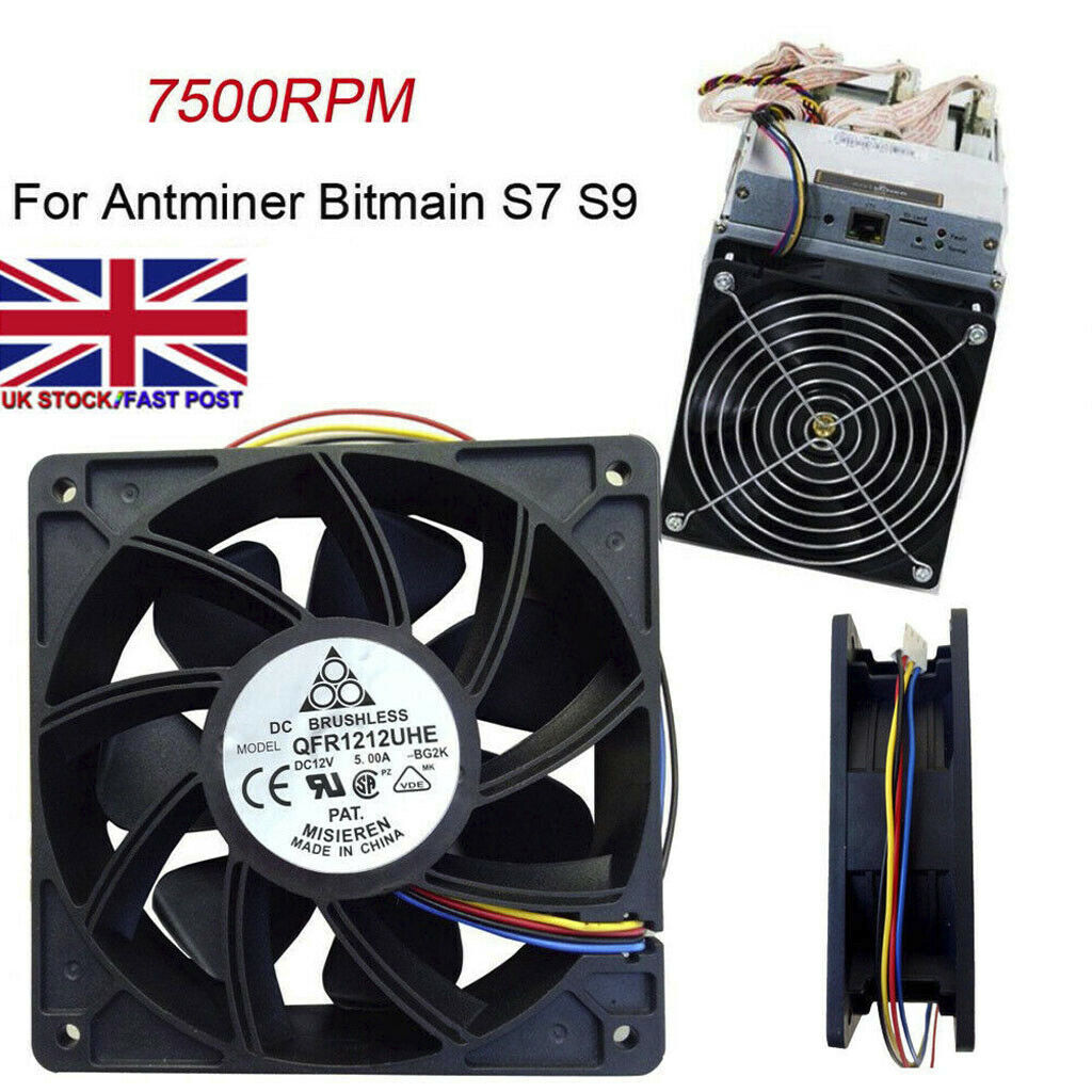 7500RPM CPU Cooling Fan Replacement 4-pin Connector Antminer Bitmain S7 S9-A 丨丨の