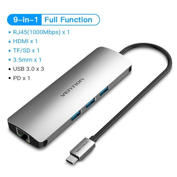 Vention Thunderbolt 3 Dock Adapter Hub for MacBook Samsung Huawei USB C Adapter